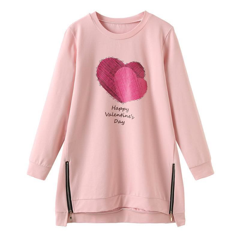 迪鲁奥(DILUAO)孕妇装秋装新款T恤长袖圆领上衣套装套头上衣印花红心图片