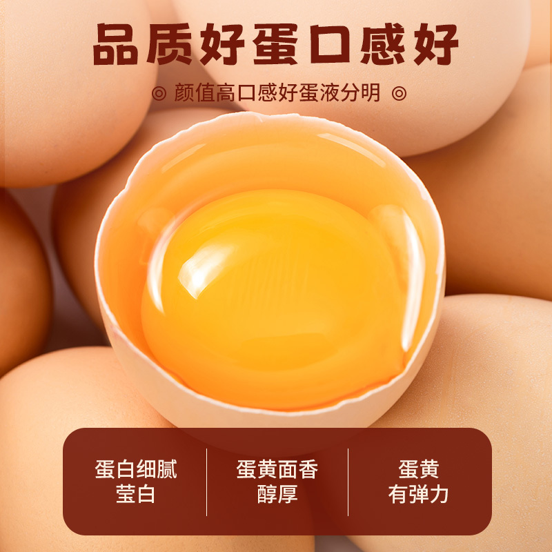 雀淘 AA级皖南新鲜土鸡蛋30枚正宗农家橙心鸡蛋营养早餐高清大图