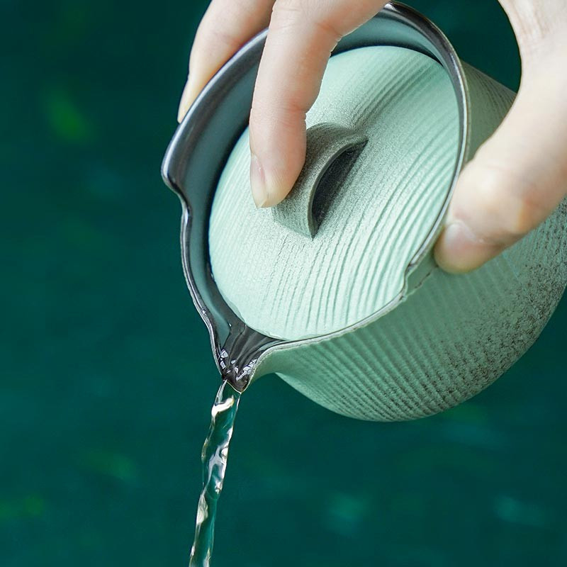 万仟堂(EDENUS) 蕉下客·随手礼茶具湖绿釉(一壶两杯一盘)高清大图
