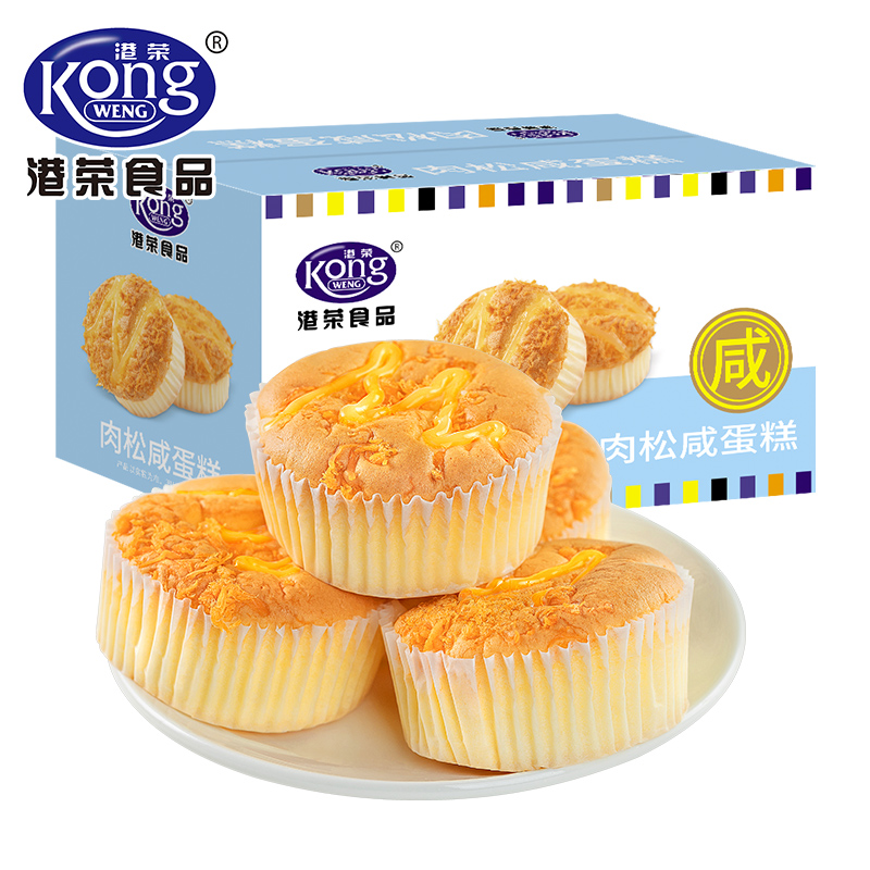 港荣Kong WENG肉松咸蛋糕480克箱装健康美味高清大图