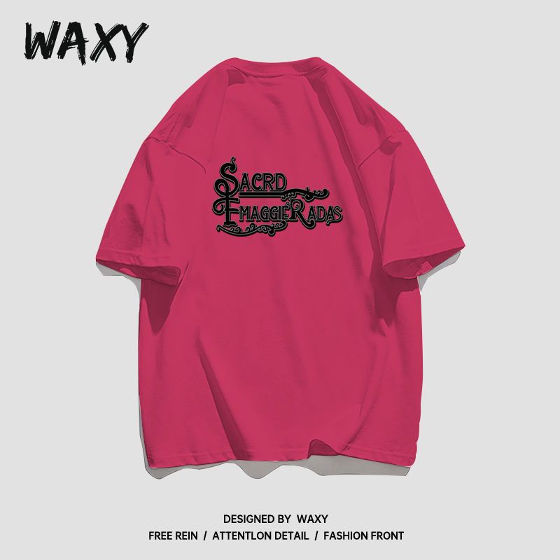 WAXY夏季新款纯棉短袖T恤女学生宽松复古休闲慵懒风韩版潮牌上衣