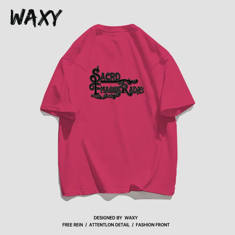 WAXY夏季新款纯棉短袖T恤女学生宽松复古休闲慵懒风韩版潮牌上衣图片