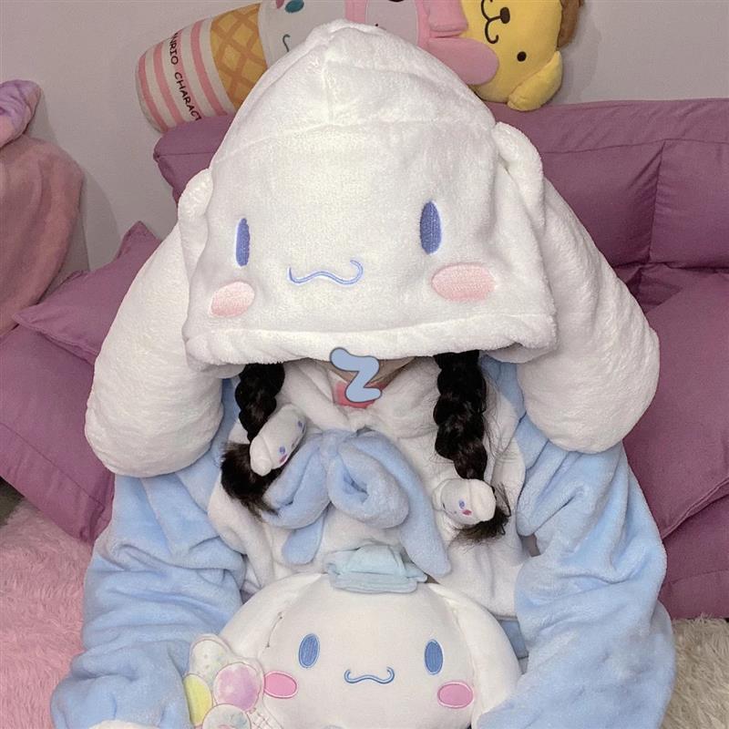 韩版秋冬睡衣套装女学生ins珊瑚绒可爱玉桂狗加绒加厚宿舍可外穿视频