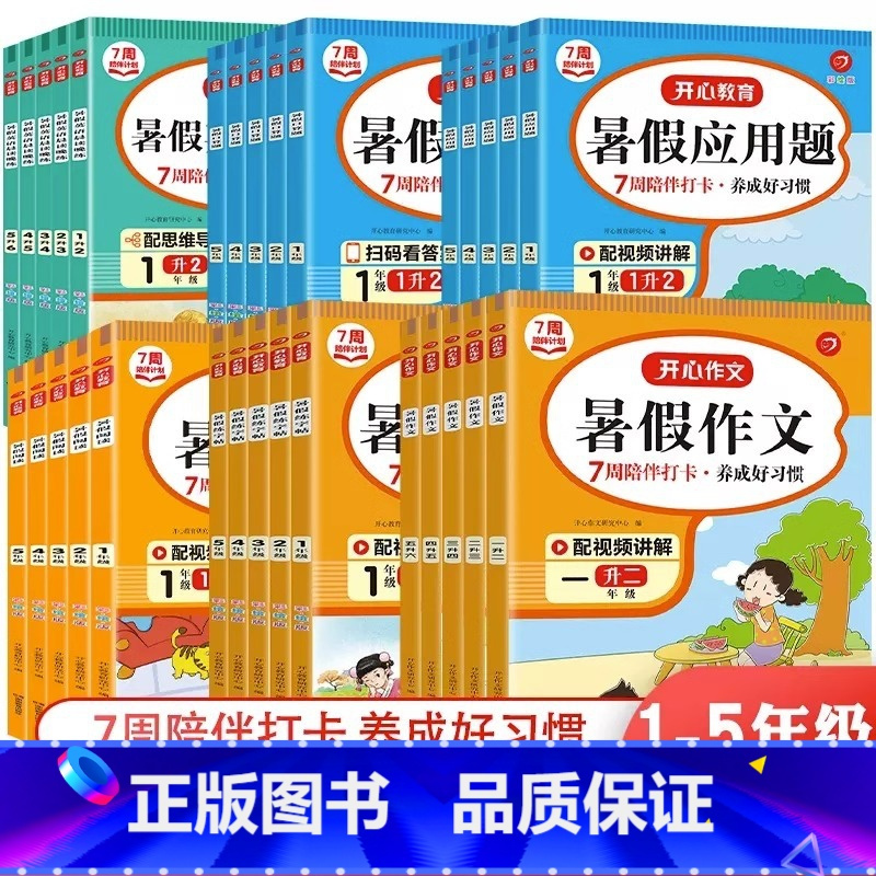 暑假练字帖 小学三年级 [正版]2023开心暑假专项作业一升二升三升四升五升六年级上下册暑假阅读理解训练数学口算计算应用