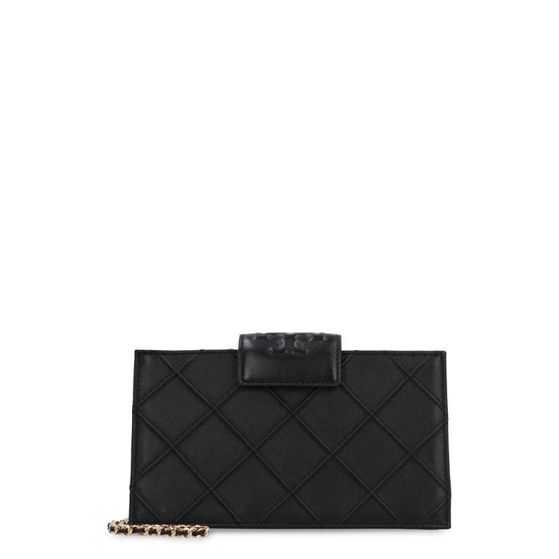 托里.伯奇(TORY BURCH)女士链条绗缝羔羊皮手拿包磁吸翻盖顶部拉图片