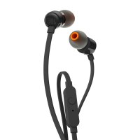 JBL T110 立体声入耳式耳机耳麦 运动耳机 电脑游戏耳机 有线耳机带麦可通话 黑