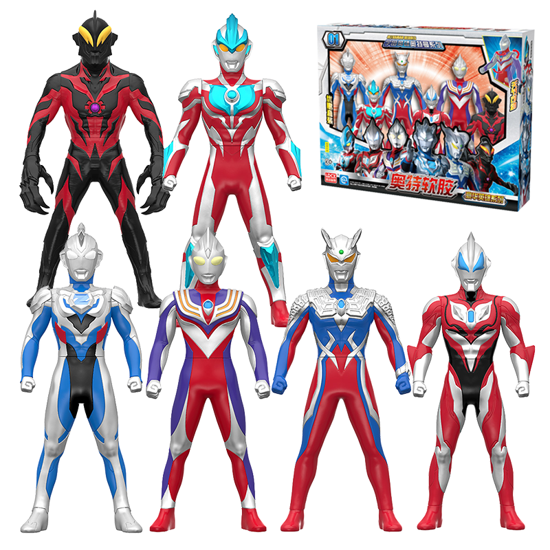 灵动创想男孩玩具手灵动创想迪迦赛罗特利奥特曼男孩儿童玩具套装软胶