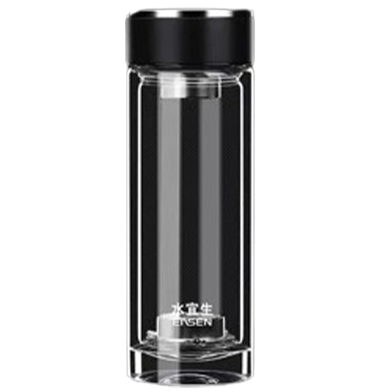 水宜生玻璃杯380ml速开杯盖密封不漏水弱碱水杯G619