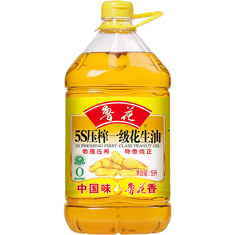 鲁花5S压榨一级花生油5L+金龙鱼多用途麦芯小麦粉*3