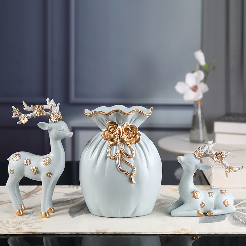 创意鹿电视柜闪电客摆件酒柜装饰品客厅可爱小摆设北欧现代简约工艺品