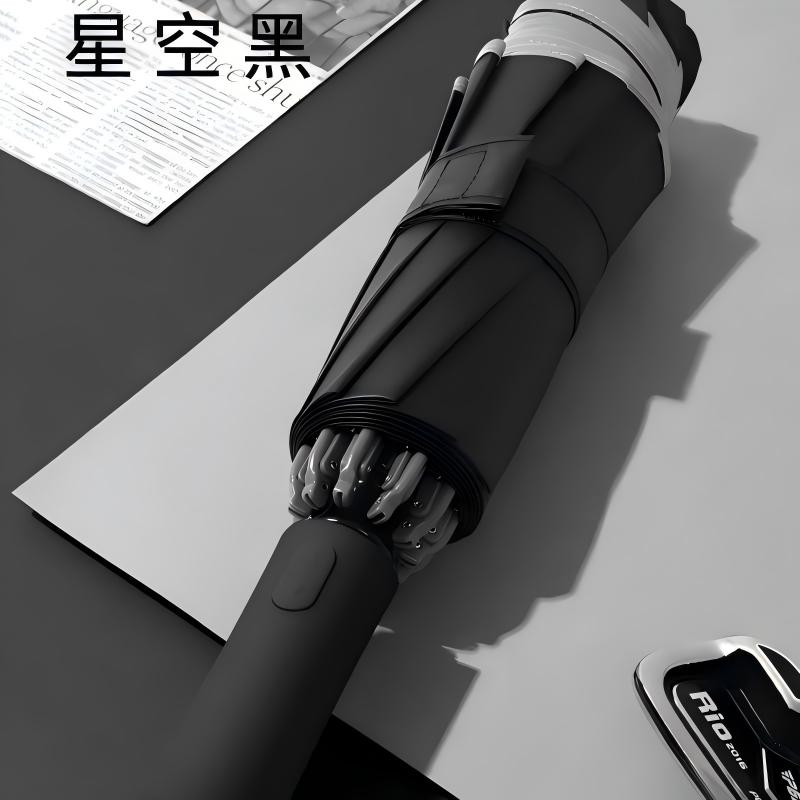 三极户外 户外反向十骨带反光条雨伞 烟灰色 TP7034-星空黑 星空黑