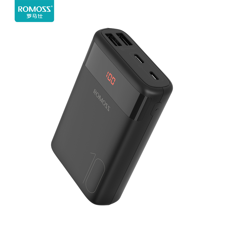 罗马仕(ROMOSS)Ares10超轻薄小巧迷你手机充电宝10000毫安大容量移动电源LED数显Type-C/苹果/安卓高清大图