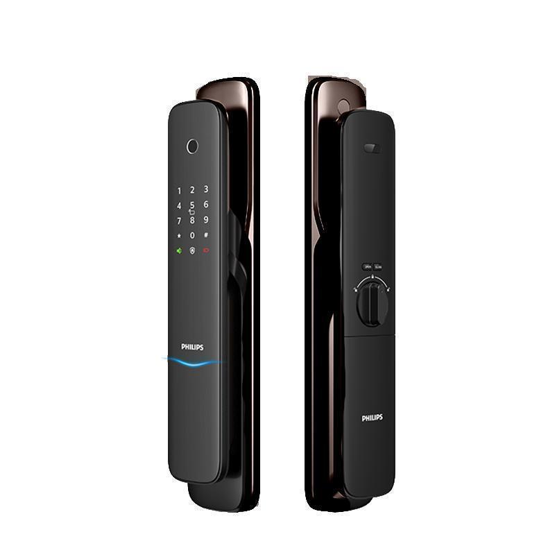 [超级新品苏宁首发]飞利浦(Philips)智能门锁 DDL703K全自动家庭用防盗锁推拉全自动 电子锁 红古铜高清大图