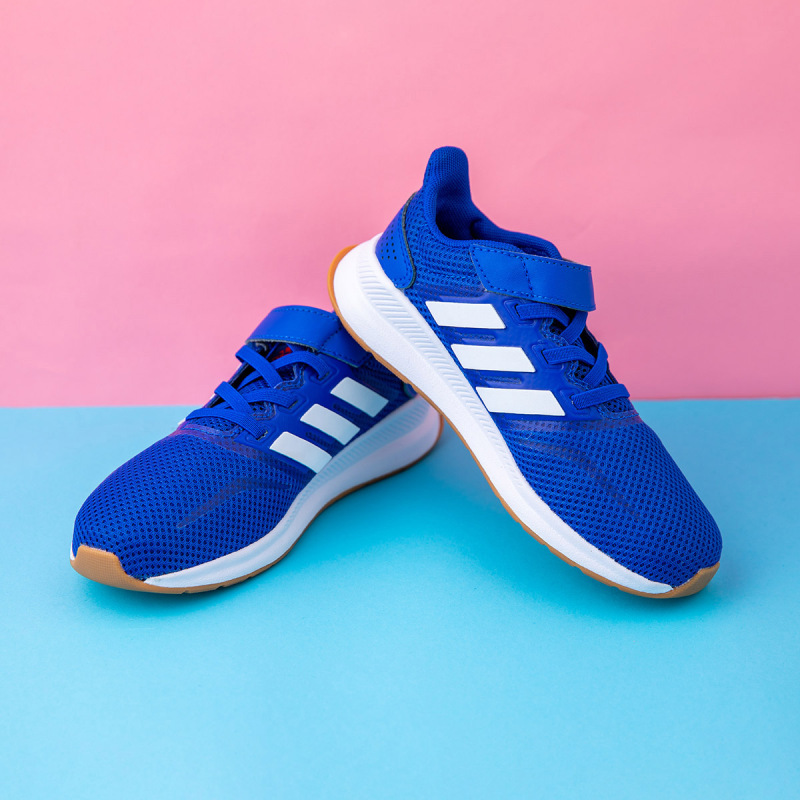 [bp幼童]adidas neo runfalcon 防滑耐磨蓝白儿童鞋fw5139