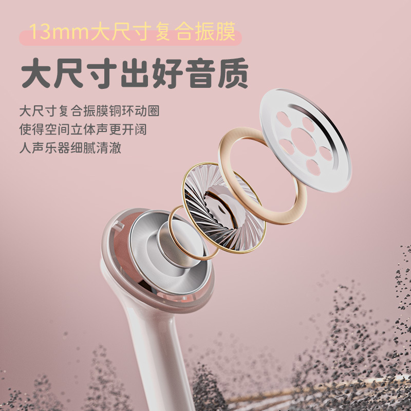 蓝牙耳机真无线适用华为苹果运动音乐耳机oppo音质超好女新款可爱