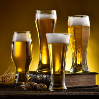 玻璃大号抖音啤酒杯家用容量加厚创意网红个性扎啤杯精酿酒吧酒杯340ml*2支