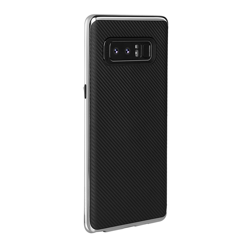 HIGE/三星note8电镀手机壳防摔防撞保护套 简约奢华细腻纹理防滑耐磨TPU 适用于三星note8手机壳 银色