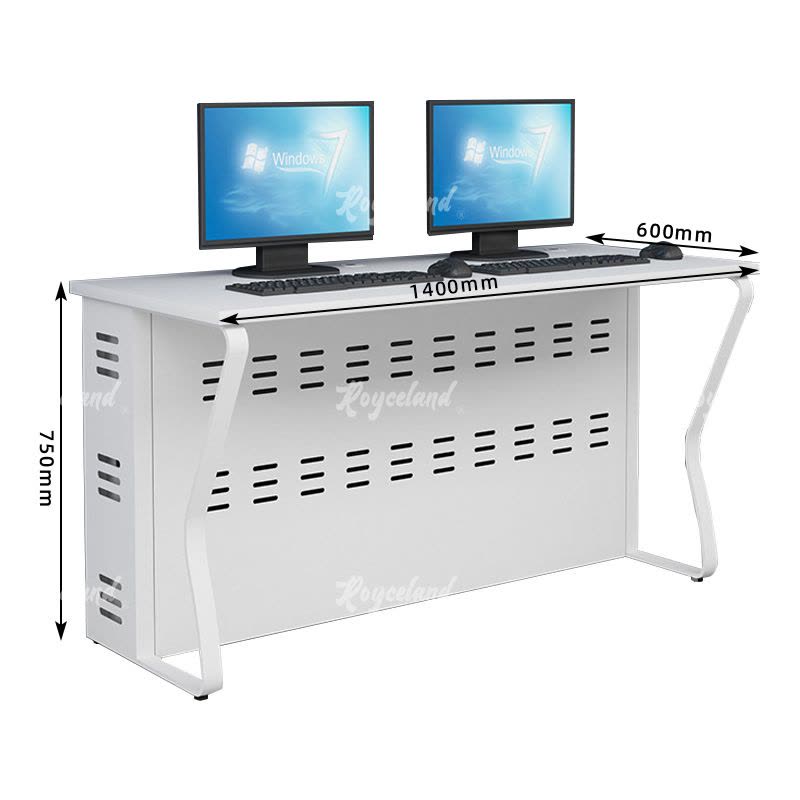 洛诗莲 (RoyceLand) 钢架电脑桌培训桌机房电脑桌学习桌课桌 双人位H款图片