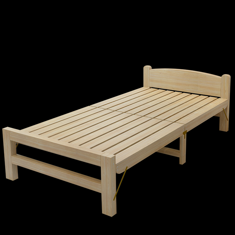 折叠床实木单人床成人家用儿童闪电客床午休床12米双人床简易松木床