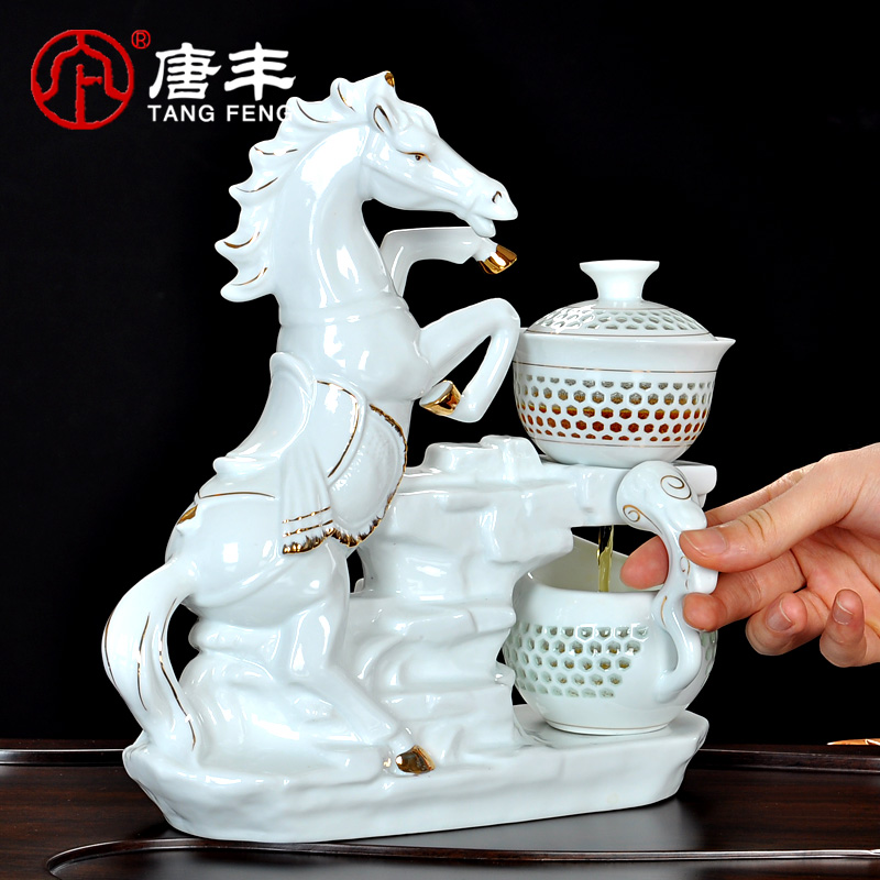 家柏饰(CORATED)整版边黑檀木实盘茶台紫砂黑陶功夫茶具套装z高清大图