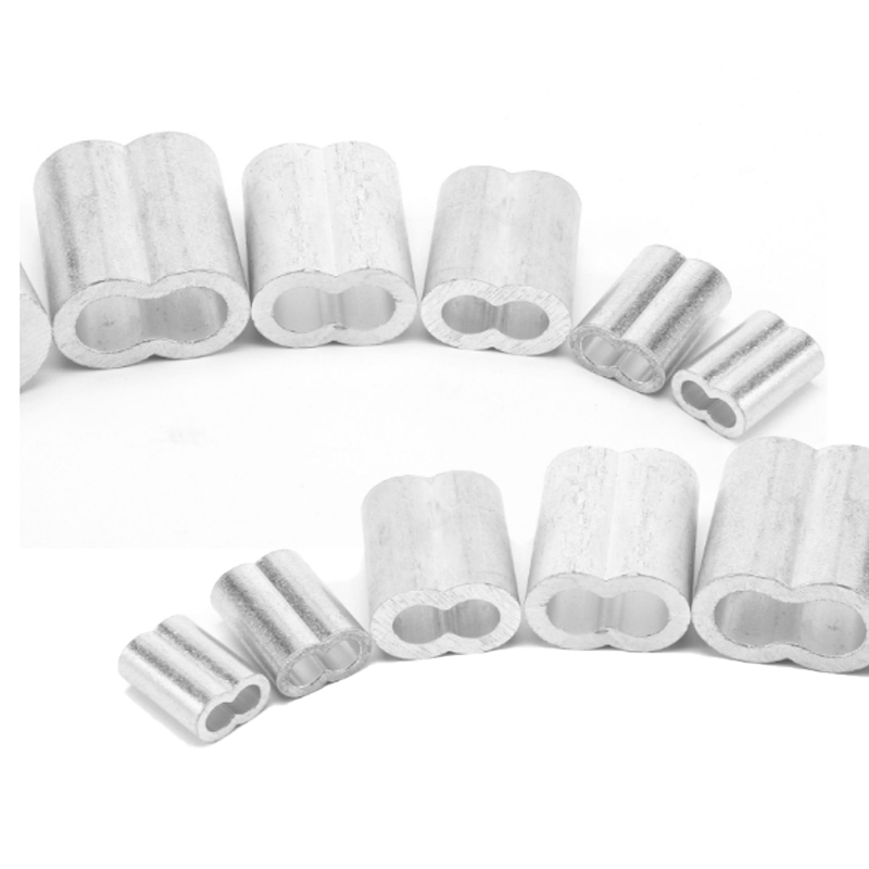 蒙企智品钢丝绳铝套双孔铝扣夹头8字型铝套高清大图