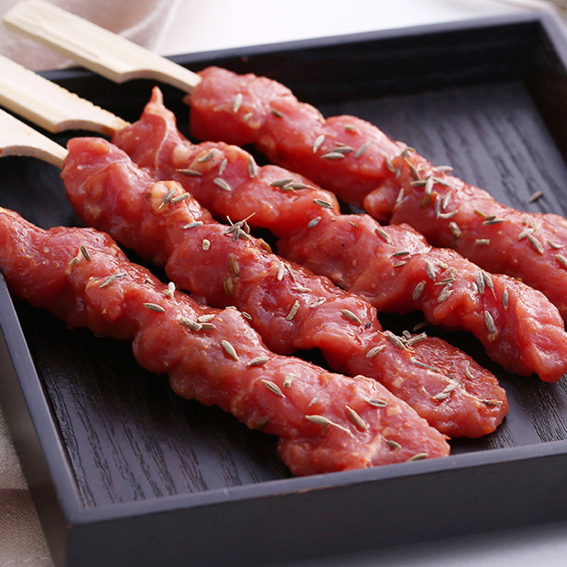 蒙都 内蒙古孜然羊肉串130g/(约10串1盒装)清真家庭肉串 生鲜羊肉