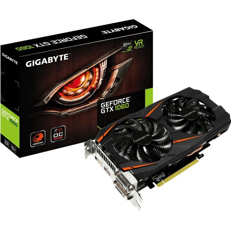 技嘉(GIGABYTE)GTX1060 WF2OC 6G游戏显卡(OC Mode:1582-1797MHz )