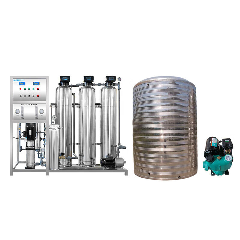 泉界(QUANJIE) QJ-RO-1000+水箱+增压泵 工业净水机 RO反渗透 制水设备 去离子水直饮净化水