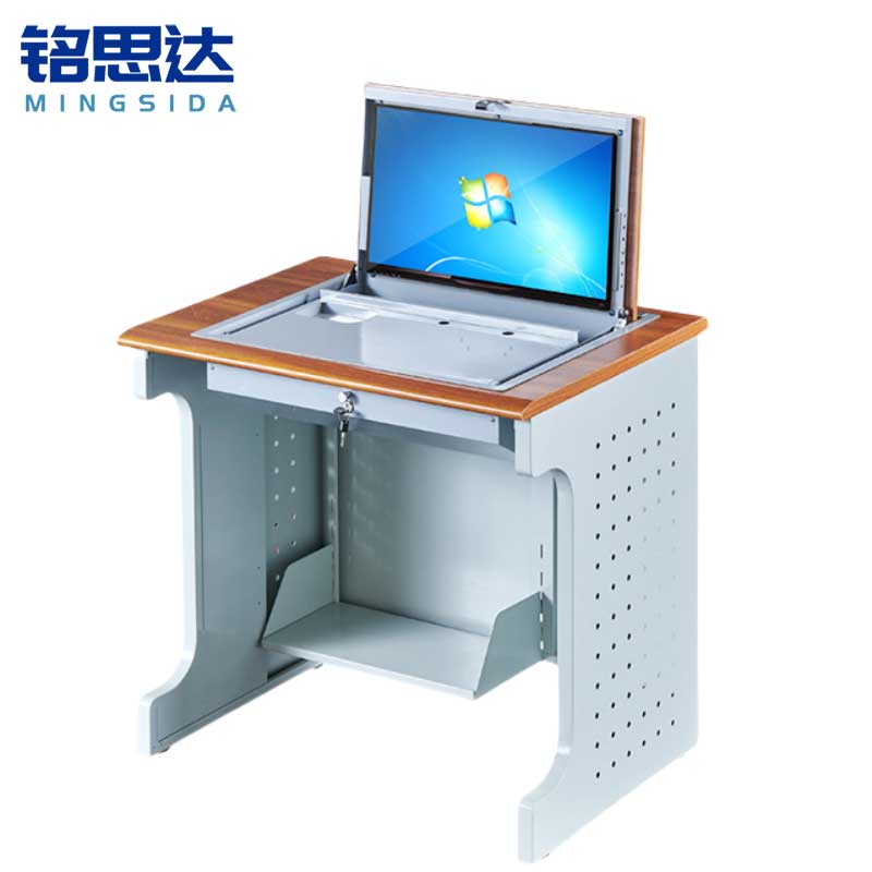铭思达翻转电脑桌单人位张高清大图