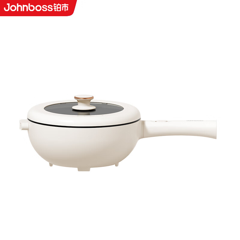 铂市 HE-DCG1400 电炒锅 一机多用不沾涂层 白色 4L