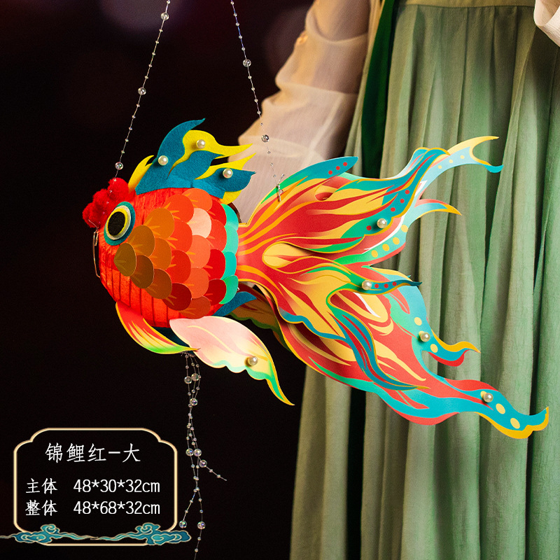 国风灯笼3750 锦鲤鱼灯-红大鱼