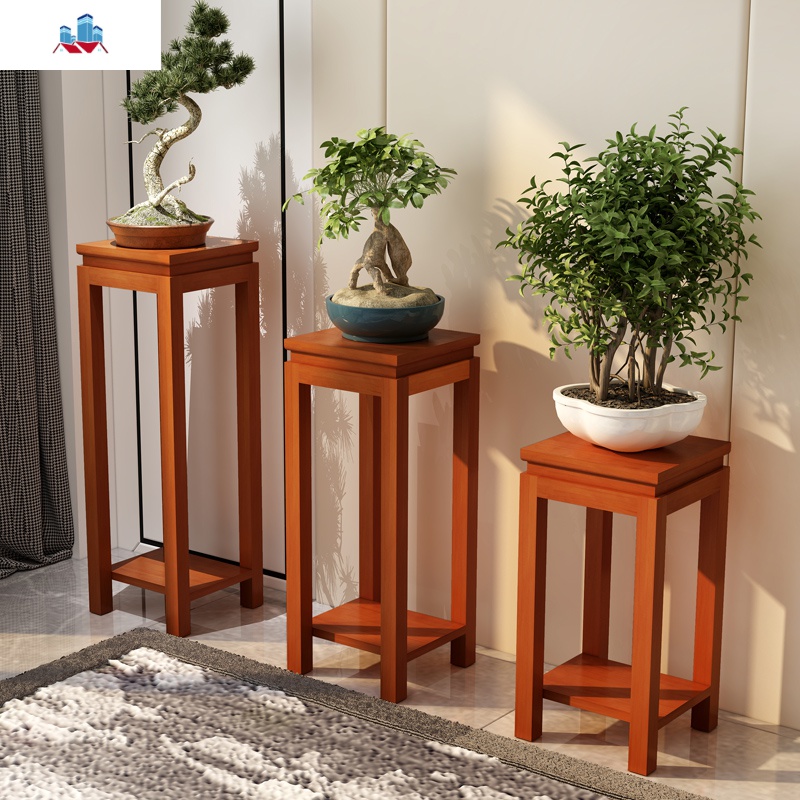 中式花架摆件实木多层花架花几客厅落地式盆景花盆架简约置物架子 泰