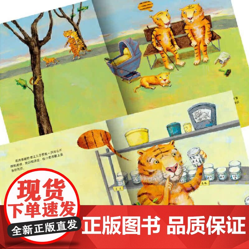 方格子老虎平装海豚绘本花园孩子安心做自己不管是横条纹还是竖条纹适合3岁以上正版童书高清大图