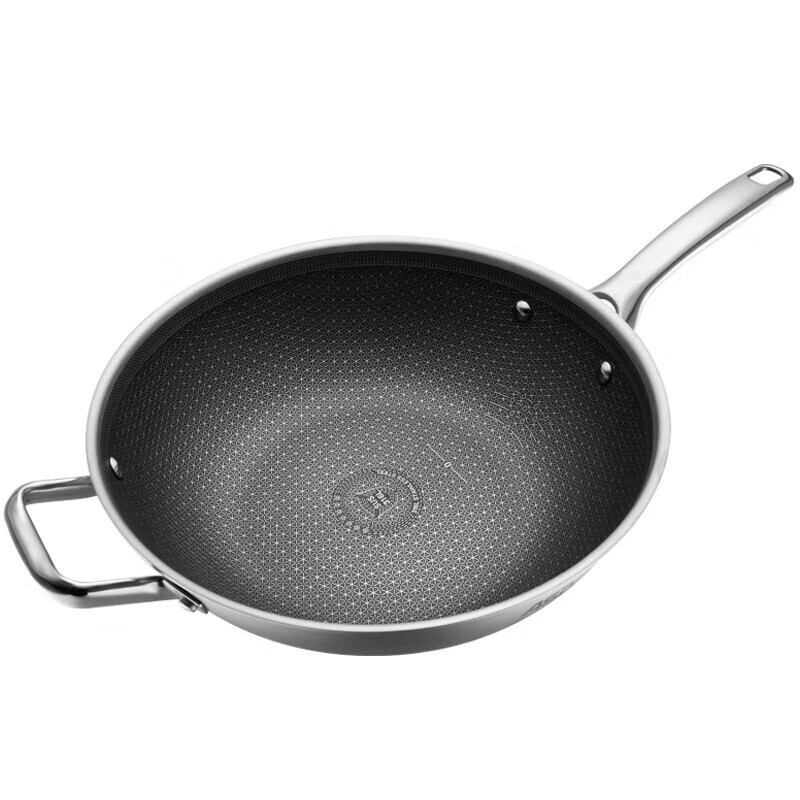 爱仕达(ASD)爱仕达晶刚甲 316复合钢炒锅 防刮耐磨持久耐用 32cm CC32S1TG高清大图
