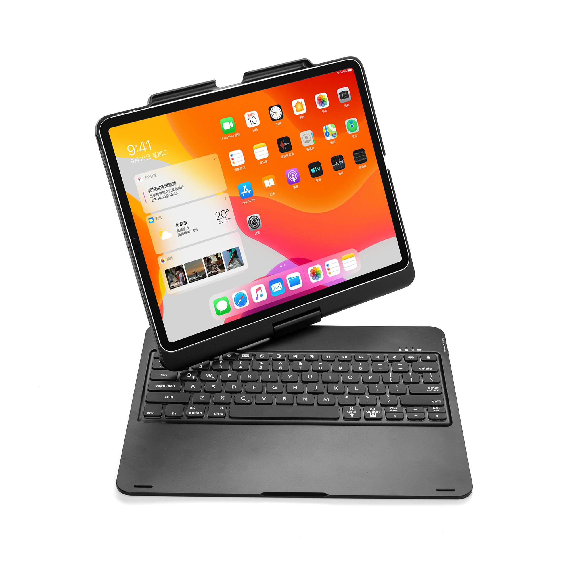 优禄苹果平板电脑键盘ipadpro129英寸蓝牙键盘保护壳平板配件7色背光