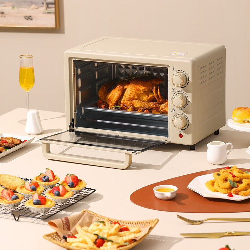 大宇(DAEWOO) 1400W大功率发热调节定时电烤箱 20L 榛果棕 DY-KX1801(升级版)高清大图