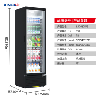 星星(XINGX) LSC-310YPE 299升 立式冷藏展示柜 大容量 7档调温 饮料柜 商用 双层玻璃更锁冷