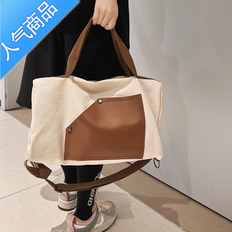 封后多用双肩包大学生书包男潮酷单肩背包日系帆布斜挎包包女旅行包旅行包男女高清大图