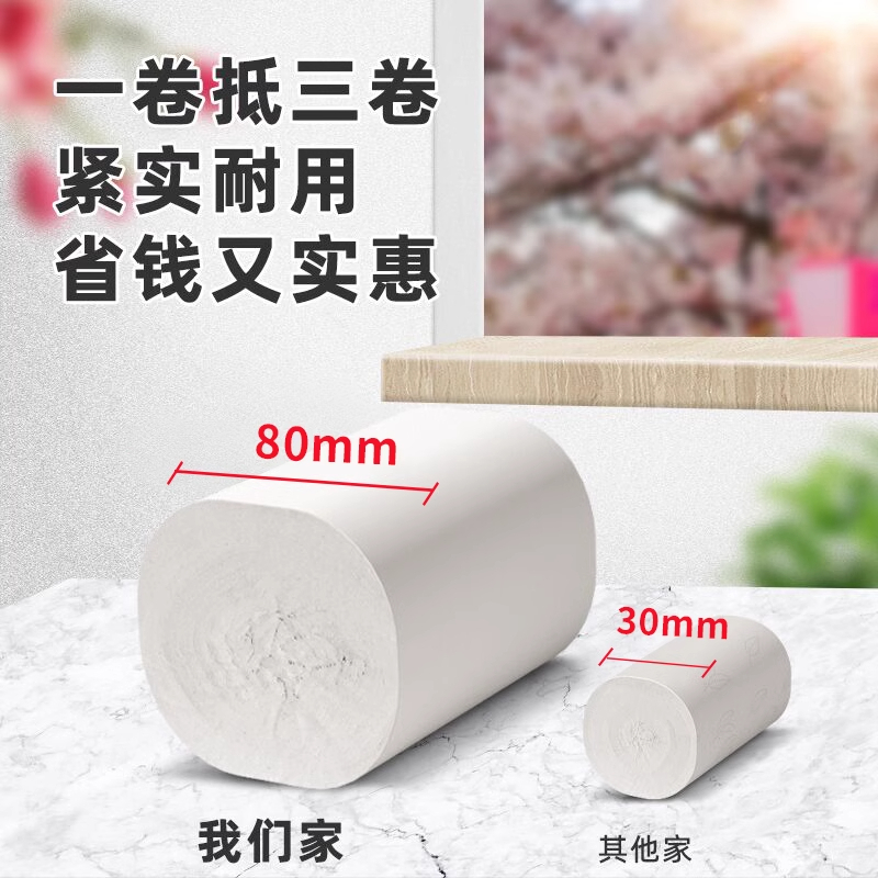 贺森(HS) 卷纸卷筒纸无芯卫生纸家用高清大图