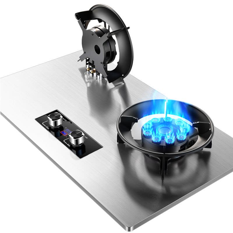 [新升级翻盖款]欢呼好太太燃气灶双灶煤气灶嵌入式台式灶具九腔大火力台上式炉具双眼灶炉聚能炉架定时天然气灶AB033图片