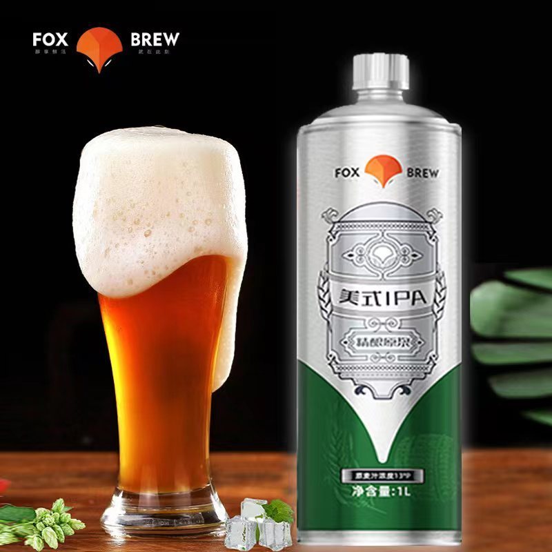 [2罐装]狐狸工坊精酿啤酒原浆-美式IPA罐装1L×2
