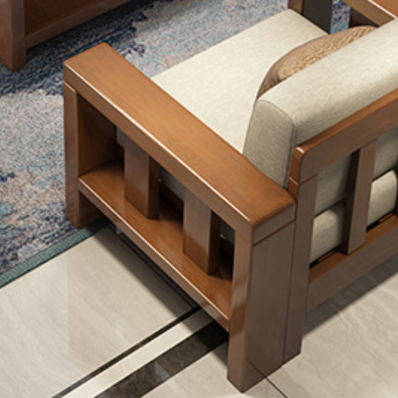 中豫鑫泽ZYXZ3113009 简约实木沙发胡桃色实木沙发茶几组合 1+2+3+长茶几高清大图