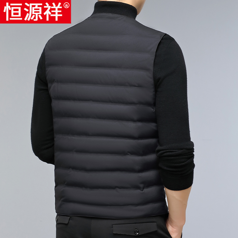 恒源祥中老年羽绒马甲男秋冬款轻薄爸爸内胆背心保暖马夹男士外套高清大图