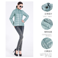 迪欧达轻薄羽绒服女纯色糖果色秋冬季外套短款时尚立领修身显瘦