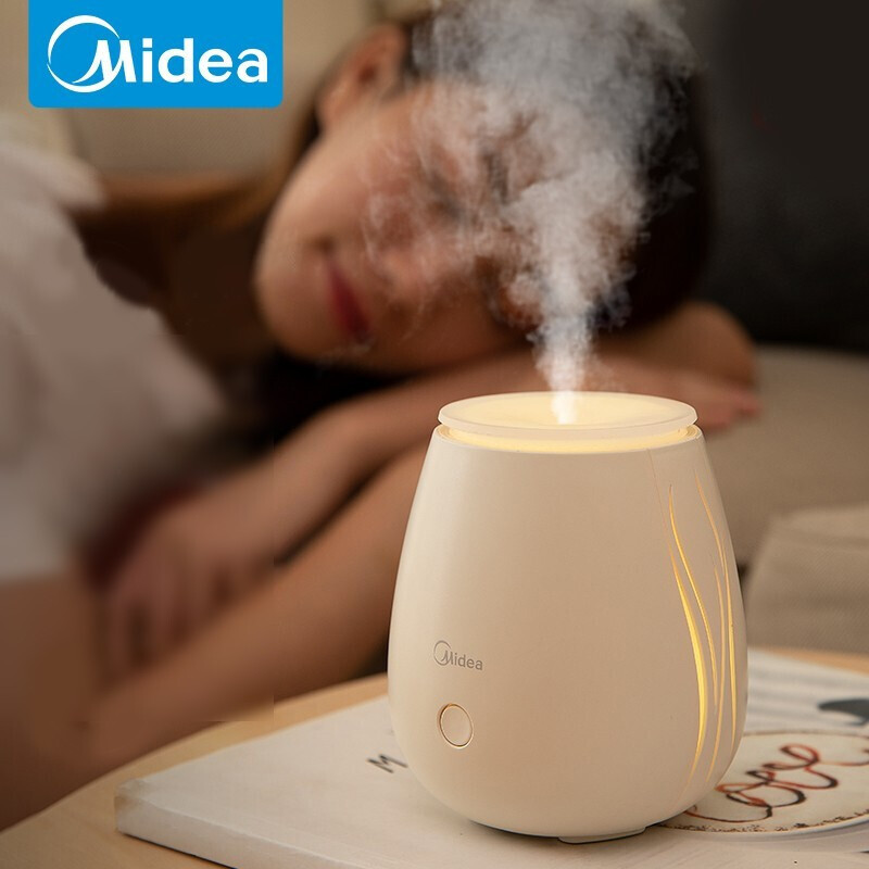 美的(Midea)香薰机 办公室桌面小型香薰加湿器七彩灯光卧室床头 白色 40ml
