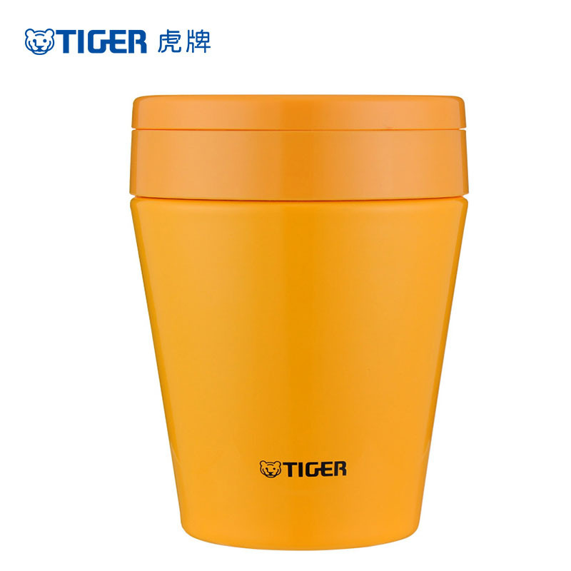 TIGER虎牌 304不锈钢汤杯 多功能便携保温杯保冷杯 焖烧杯 便携杯子 南瓜黄 MCC-B38C--YS 380ml