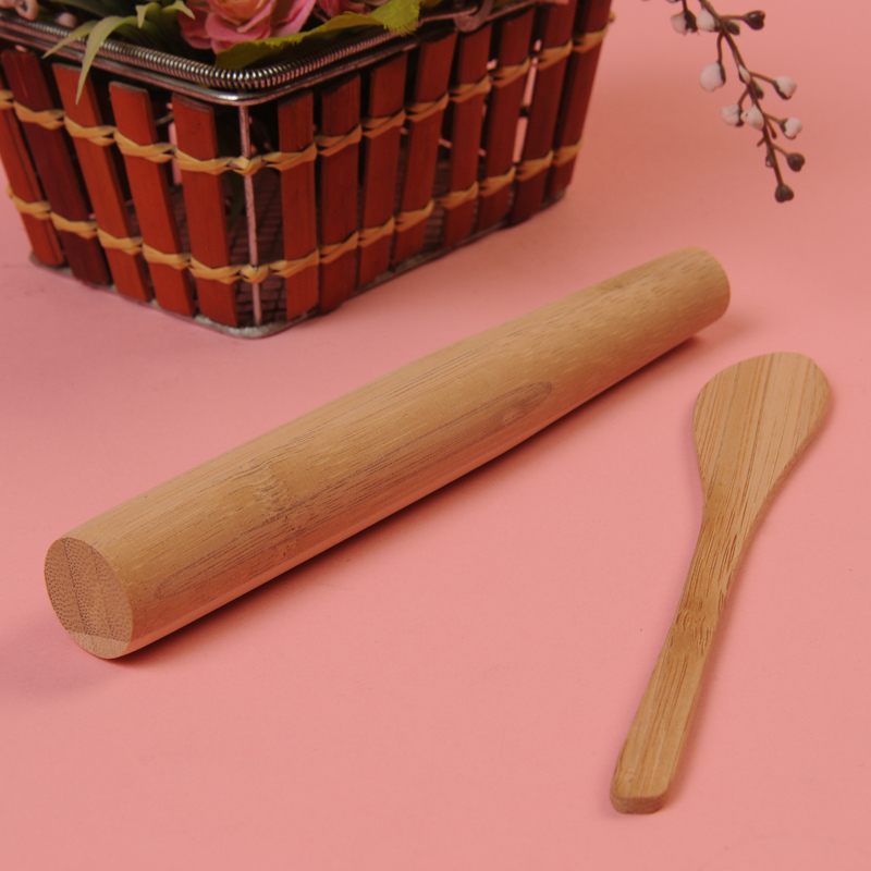 双枪(Suncha)竹木包饺子工具 水饺套棒 竹制1面棒+2竹片SJ1301(180mm)
