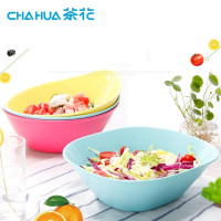 茶花 2789 水果盘果盆客厅沙拉水果盆塑料创意时尚沙拉碗椭圆形 5个装 红色
