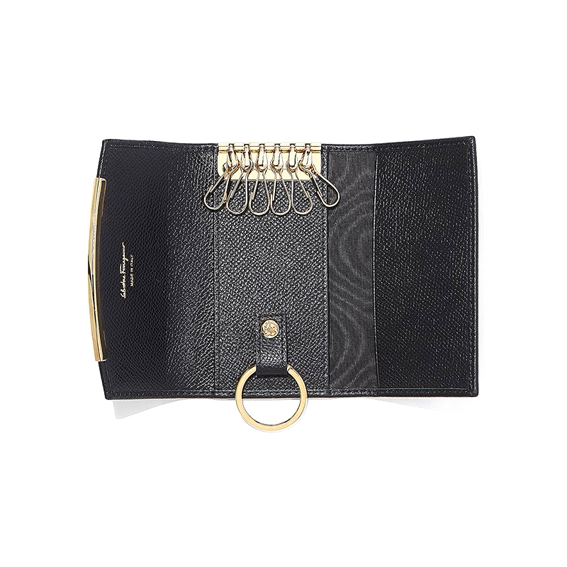 Ferragamo菲拉格慕长款二层牛皮钥匙包钱包 女欧美时尚翻盖金属搭扣22D151 0683320