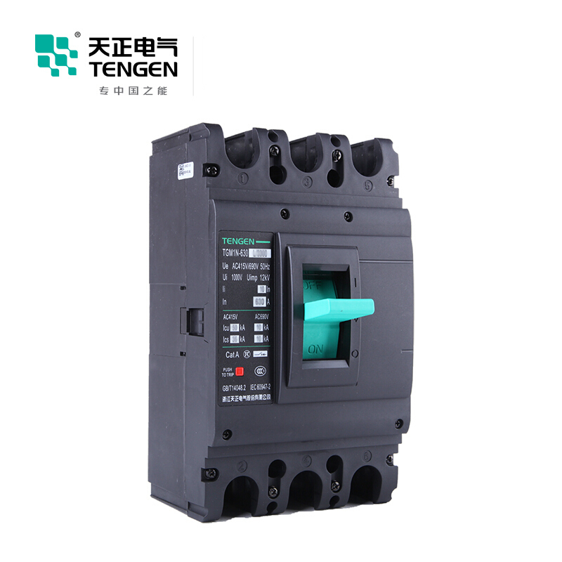 天正电气 TGM1N-630L 50KA 热磁式 500A 3P 手动固定式380V 330021700184塑壳断路器